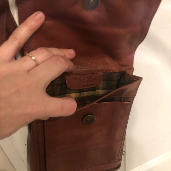 Derek Alexander supple leather crossbody and organizer in Brandy - Picture 3 of 8